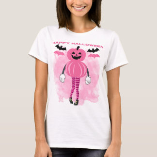 Camiseta t-shirt rosa do dia das bruxas