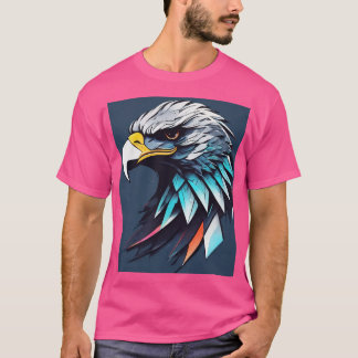 Camiseta T-Shirt Rosa Negrito com Gráfico de Águia Vibrante