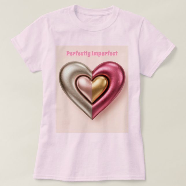 Camiseta T-Shirt Rosa Perfeitamente Imperfeito (Frente do Design)