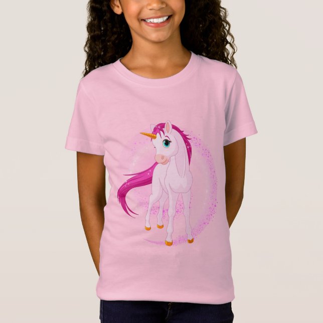 Camiseta T-Shirt Rosa Unicorn (Frente)