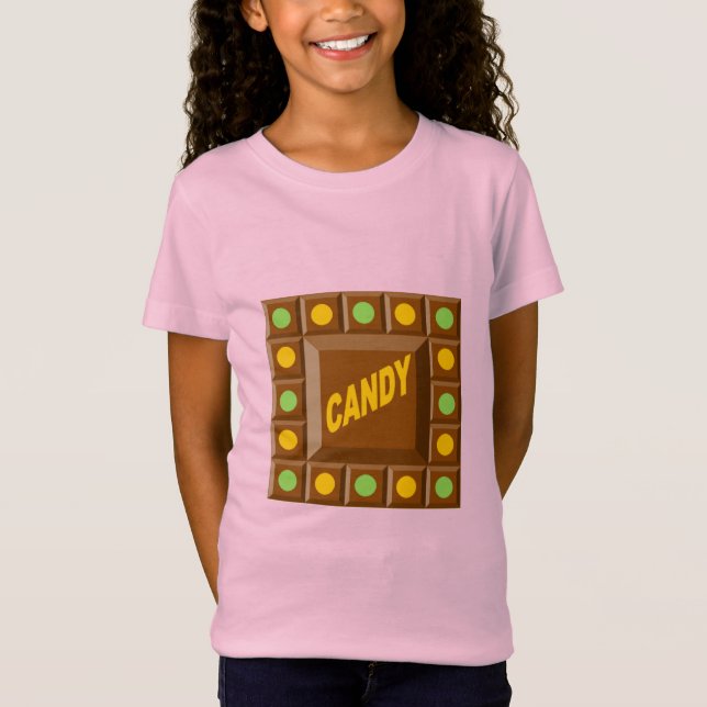 Camiseta T-shirt rose jersey fin filles CHOCOLAT  BONBONS (Frente)