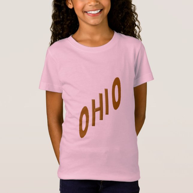 Camiseta T-shirt rose jersey fin filles CHOCOLAT  OHIO  (Frente)