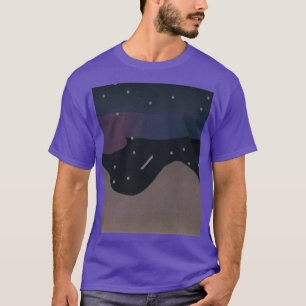 Camiseta T-shirt roxa com Montanhas e Céu Noturno