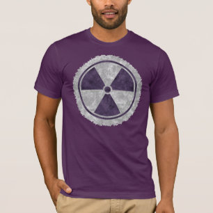 Camiseta T-shirt roxo afligido do símbolo da radiação