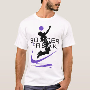 Camiseta T-shirt roxo arrepiante dos meninos do futebol