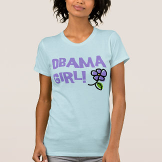 Camiseta T-shirt roxo da flor da menina legal de Obama