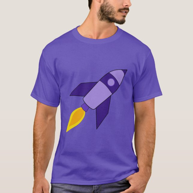 Camiseta T-shirt roxo de Rocket retro (Frente)
