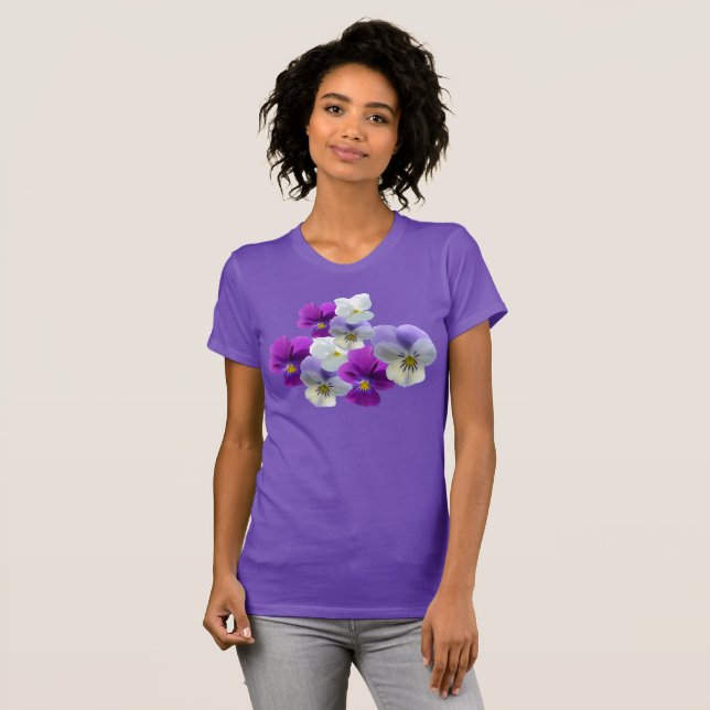 Camiseta T-Shirt Roxo e Branco (Frente Completa)