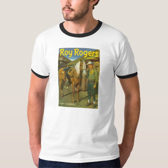 Camiseta T-shirt ROY ROGERS & seu disparador 1951 do cavalo (Frente)