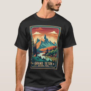 Camiseta T-Shirt Rtro Grand Teton Hike Sunset
