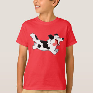Camiseta T-shirt Running bonito dos miúdos de border colli