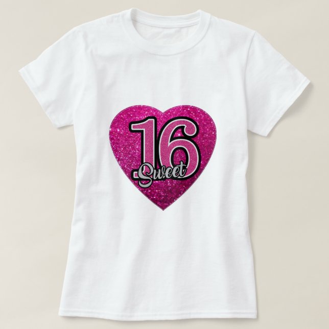Camiseta T-Shirt S M L XL Raparigas Colhidas Rosa Glitter S (Frente do Design)