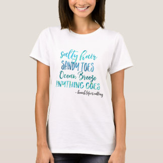Camiseta T-shirt salgado das citações da praia do oceano