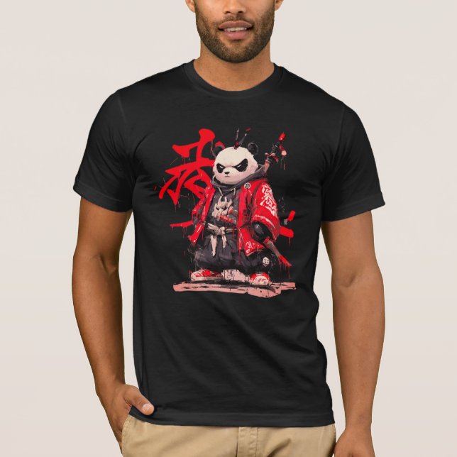 Camiseta T-Shirt Samurai panda. (Frente)