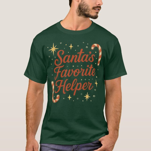 Camiseta T-Shirt Santa’s Favorite Helper (Frente)