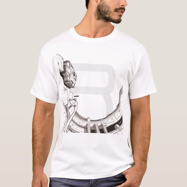 Camiseta T-shirt Sci-Fi que atravessa a frente do Universo  (Frente)