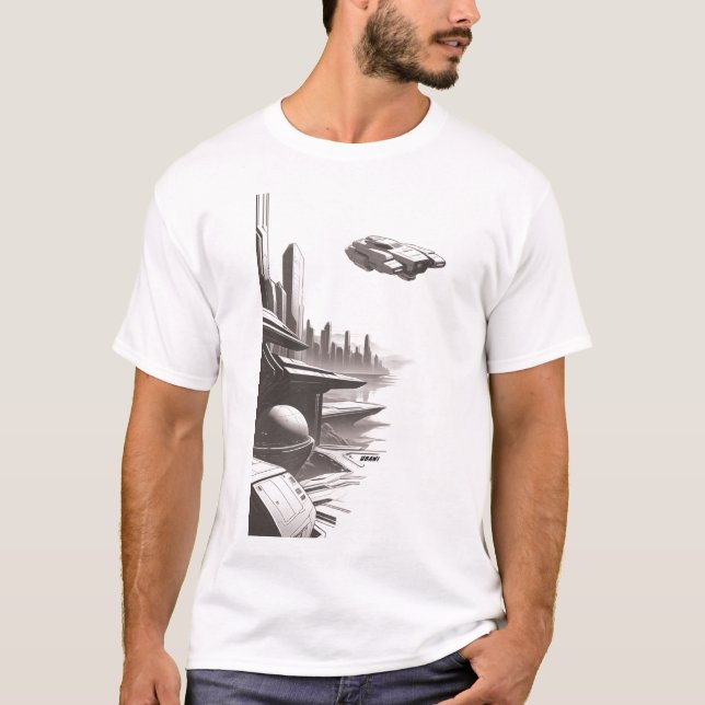 Camiseta T-shirt Sci-Fi que atravessa o Universo 01 B front (Frente)
