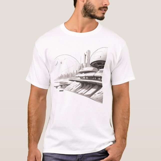 Camiseta T-shirt Sci-Fi que atravessa o Universo 01 H front (Frente)