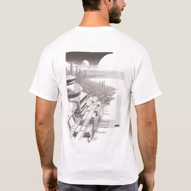 Camiseta T-shirt Sci-Fi que atravessa o Universo 02 D (Verso)