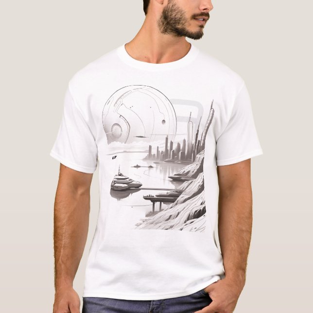 Camiseta T-shirt Sci-Fi que atravessa o Universo 03 B front (Frente)