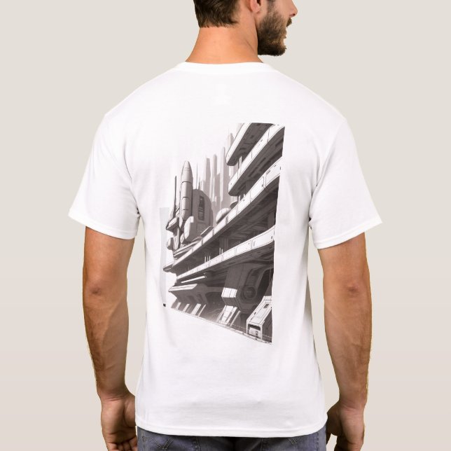 Camiseta T-shirt Sci-Fi que atravessa o Universo 03 F (Verso)