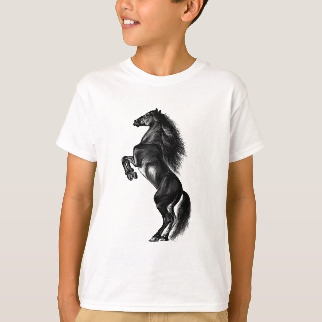 Camiseta T-Shirt Selvagem De Cavalo Selvagem Em Posição Ere (Frente)