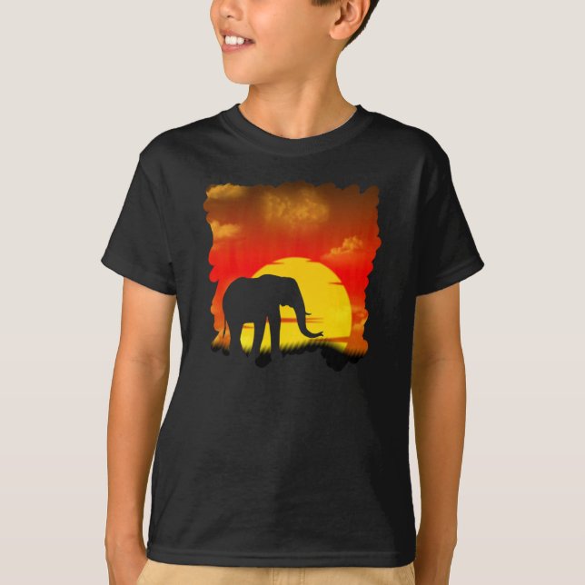 Camiseta T-shirt selvagem do elefante (Frente)