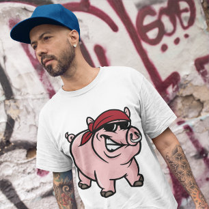 Camiseta T-shirt selvagem dos homens do porco