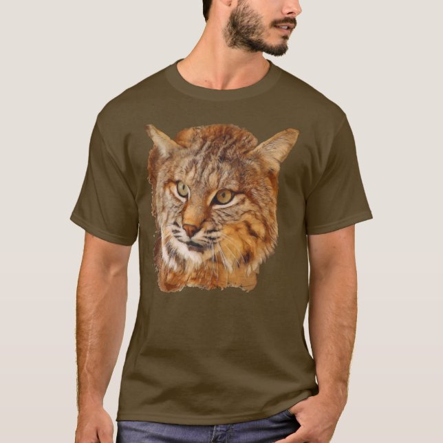 Camiseta T-shirt selvagens do gato do lince (Frente)