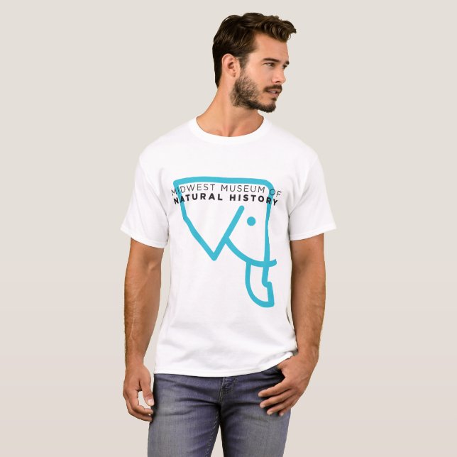 Camiseta T-shirt sem redução do elefante do MMNH dos homens (Frente Completa)