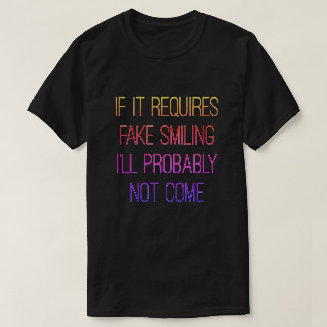 Camiseta T-Shirt Sem Sorriso Falso (Frente do Design)