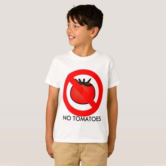Camiseta T-Shirt Sem Tomates, Crianças (Frente Completa)