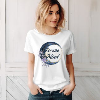 Camiseta T-shirt Serene Mind avec motif floral lunaire