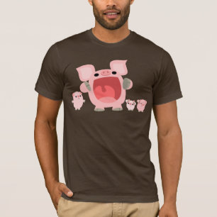 Camiseta T-shirt Shouting dos porcos dos desenhos