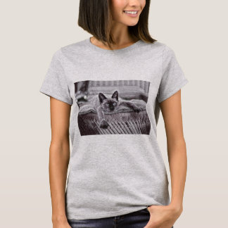 Camiseta T-shirt Siamese das mulheres Cat_1