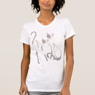 Camiseta T-shirt Siamese de 2 gatinhos