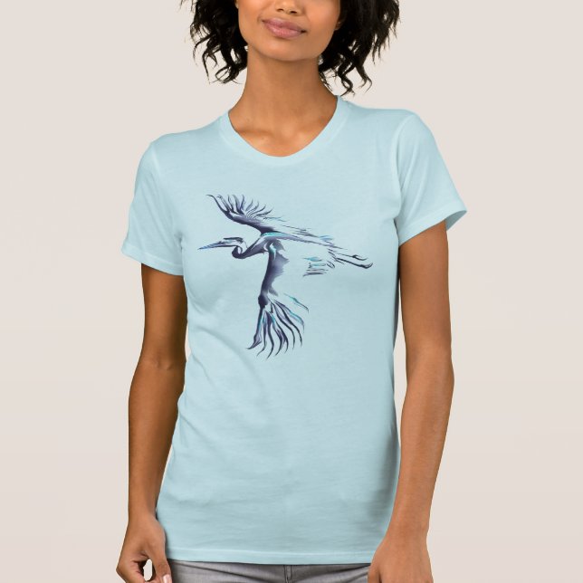 Camiseta T-shirt simples da garça-real (Frente)