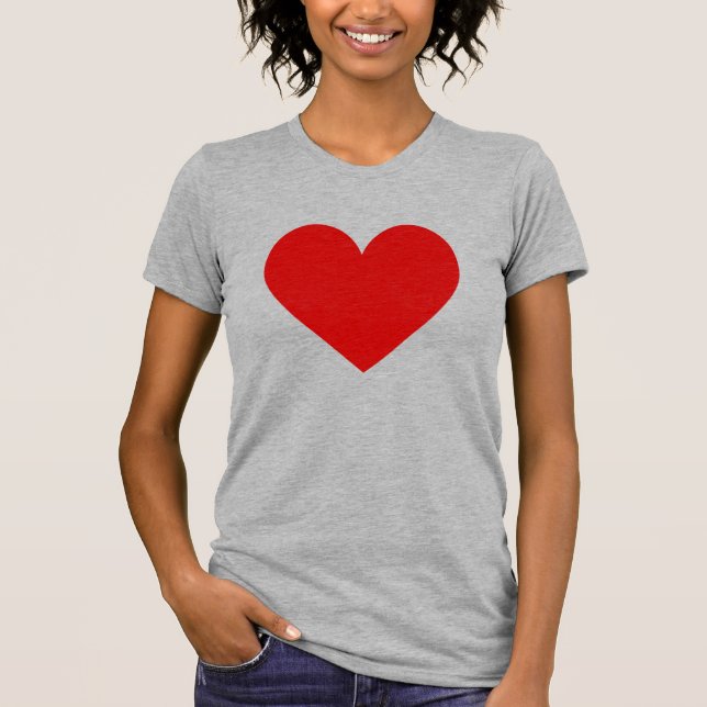 Camiseta T-Shirt Simples Red Heart Modern Love (Frente)