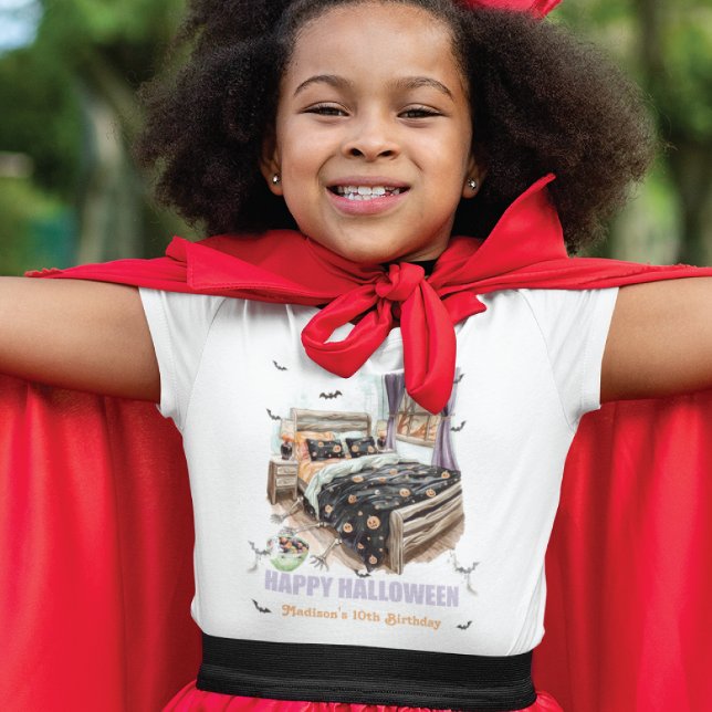 Camiseta T-Shirt Sleepover Spooky com Mãos de Esqueleto (Criador carregado)