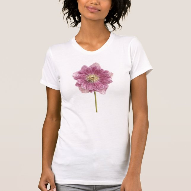 Camiseta T-Shirt Sleeve Curta de Jersey, de Alta Flor Roxo (Frente)
