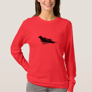 Camiseta T-shirt Sleeved longo do melro