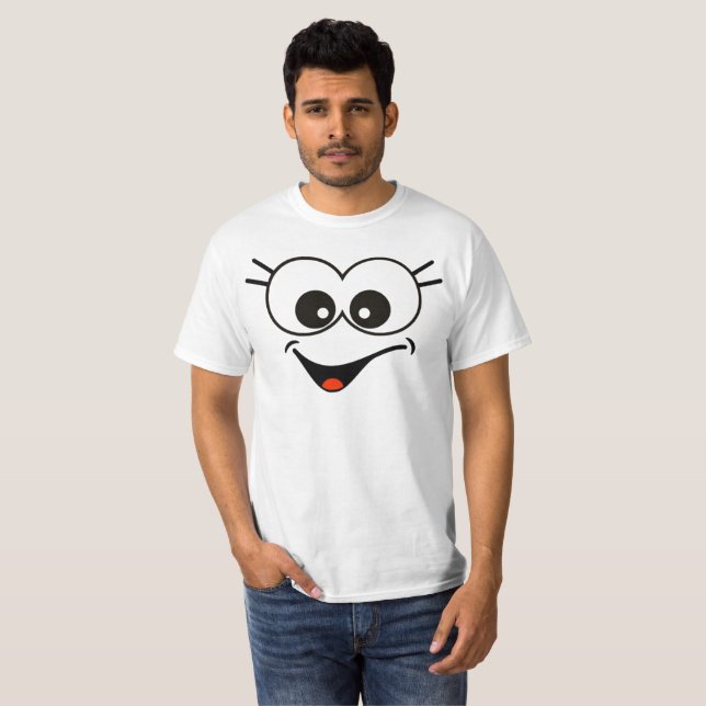 Camiseta T-Shirt Smiley face engraçado (Frente Completa)