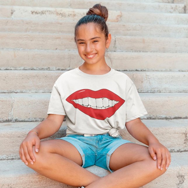 Camiseta T-Shirt Smiling Mouth Girls (Criador carregado)