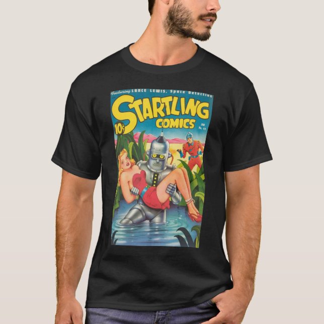 Camiseta T-shirt sobressaltado da história em quadrinhos (Frente)