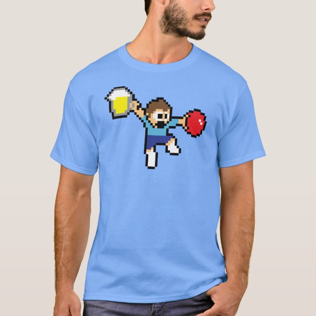 Camiseta T-shirt social de 8 bits épico de Dodgeball (Frente)