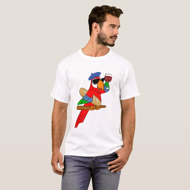Camiseta T-shirt sofisticado do papagaio (Frente Completa)