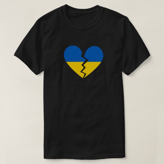 Camiseta T-Shirt Solidariedade Ucraniana Fragmentado (Frente do Design)