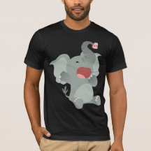 T-shirt sonolento bonito do elefante dos desenhos