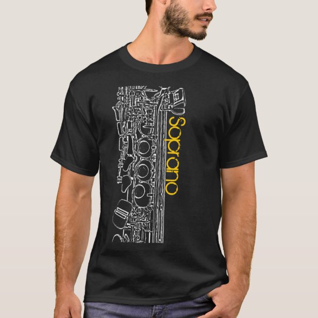 Camiseta T-shirt Soprano Saxofone (Frente)