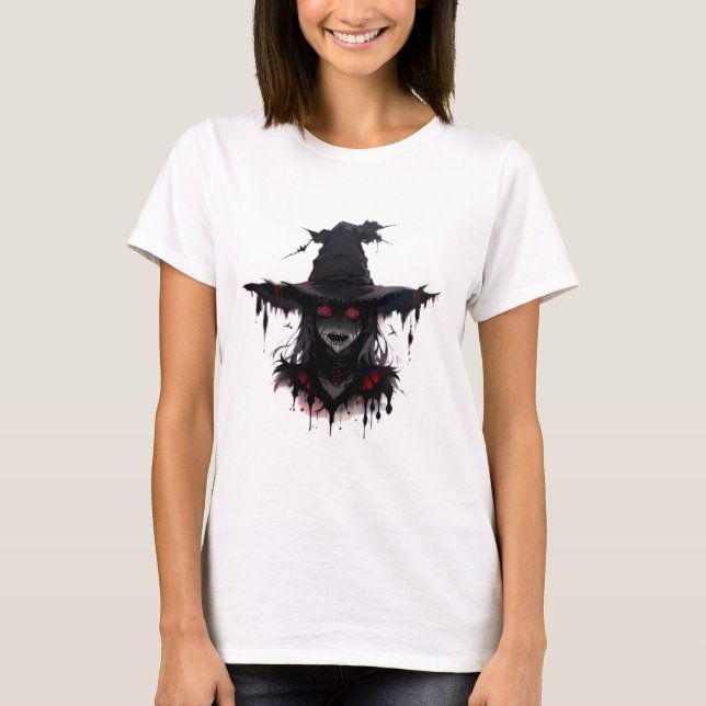 Camiseta T-shirt Sorcière Horreur Halloween (Frente)